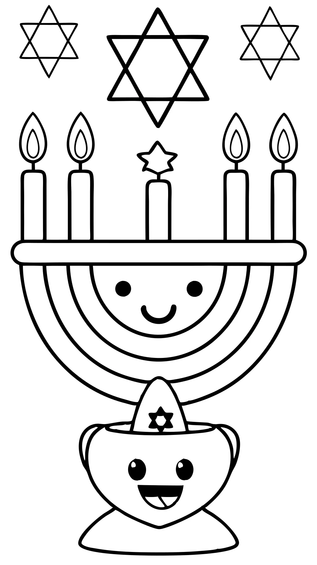 felices páginas para colorear de Hanukkah